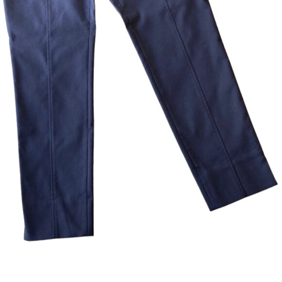 Tory Burch Callie Skinny Ankle Pants Side Zip Women's 2 Navy Blue - Picture 2 of 8